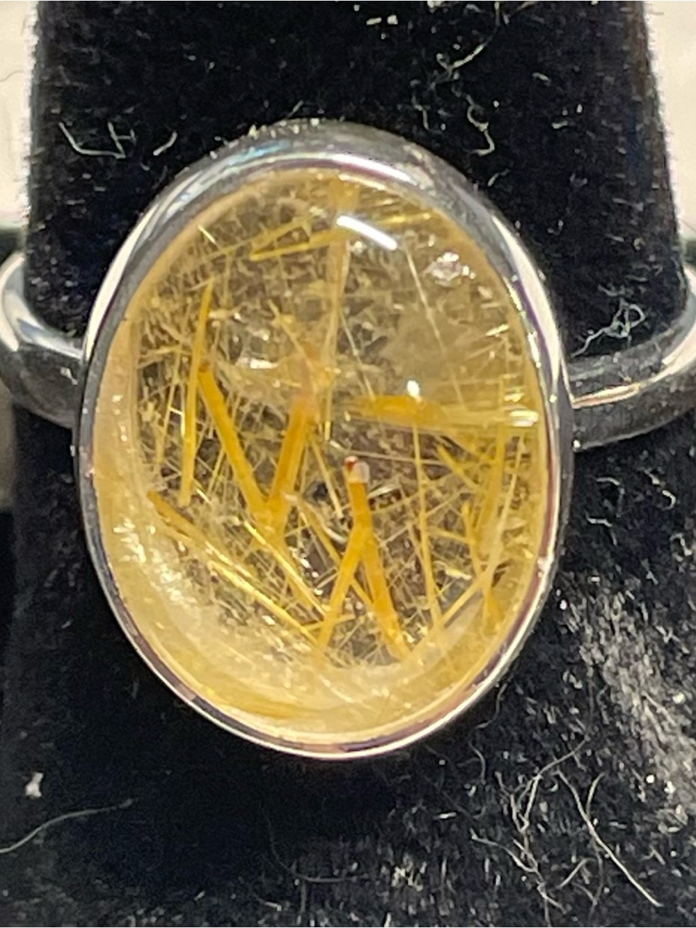 Rutilated quartz ring